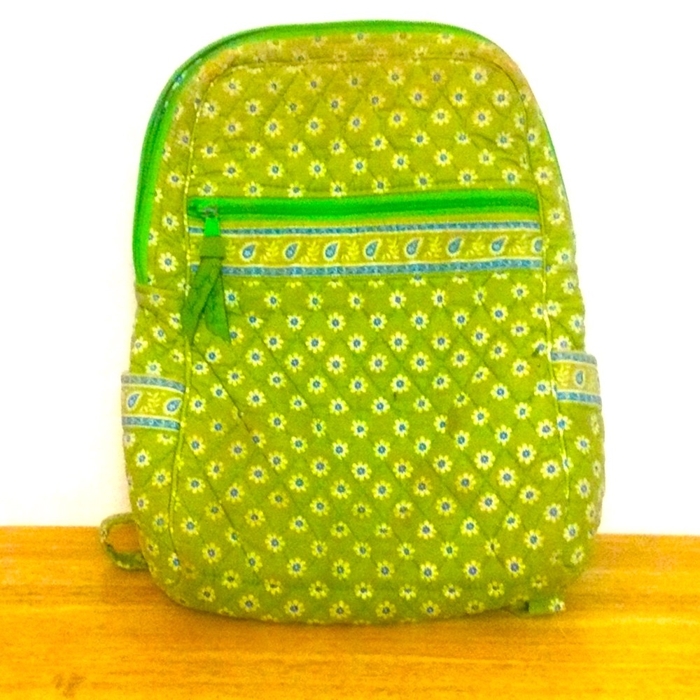 🌞 Vera Bradley rare 2004 apple green blue & white daisy floral design bag